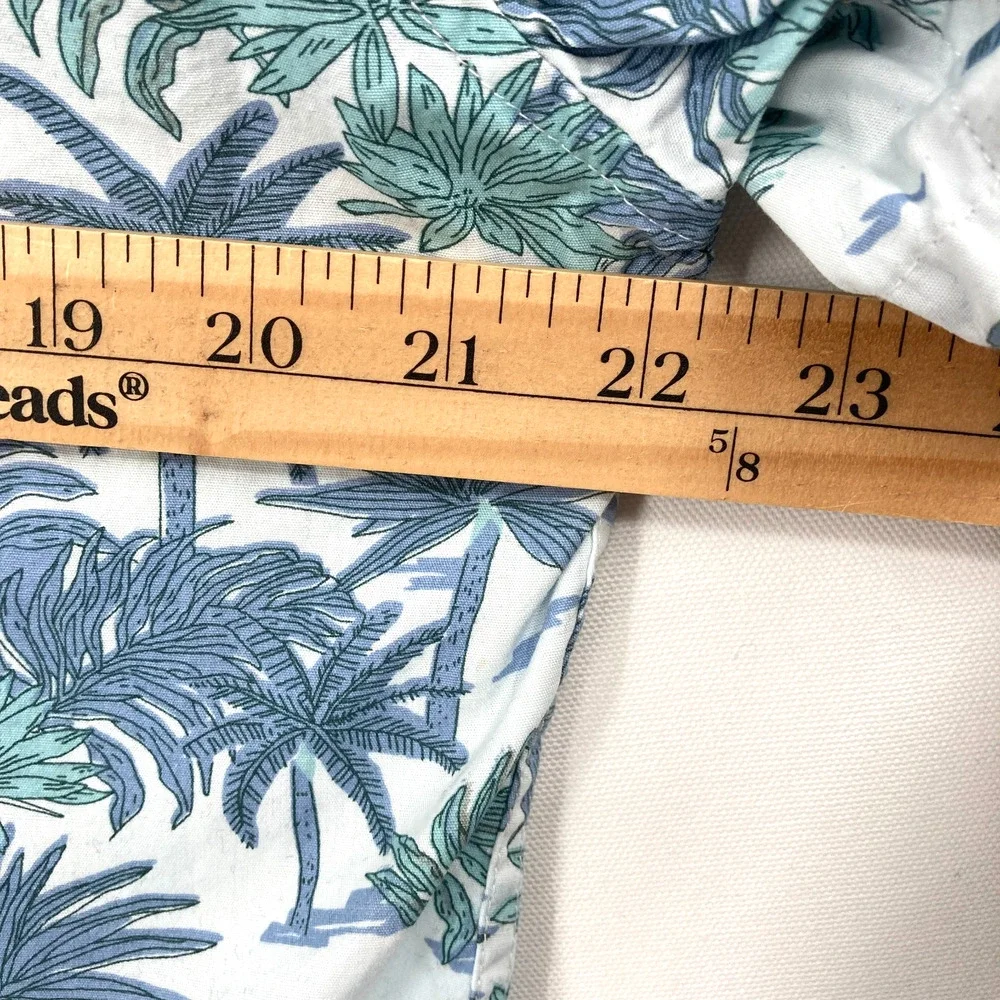 Sunrise Kingdom Palm Tree Tropical Button Down Shirt Large Men's Cotton Hawaiian